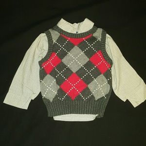 Dress shirt and sweater vest set (bundle)